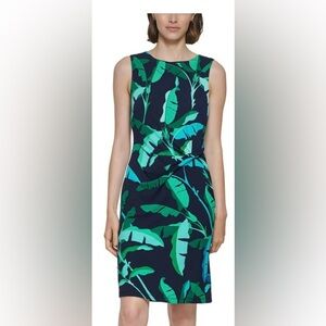 NWOT-Tommy Hilfiger Beverly Hills Palm Leaf Print Sheath Dress